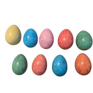 Vtg Decorative Colored Polished Stone Easter Eggs